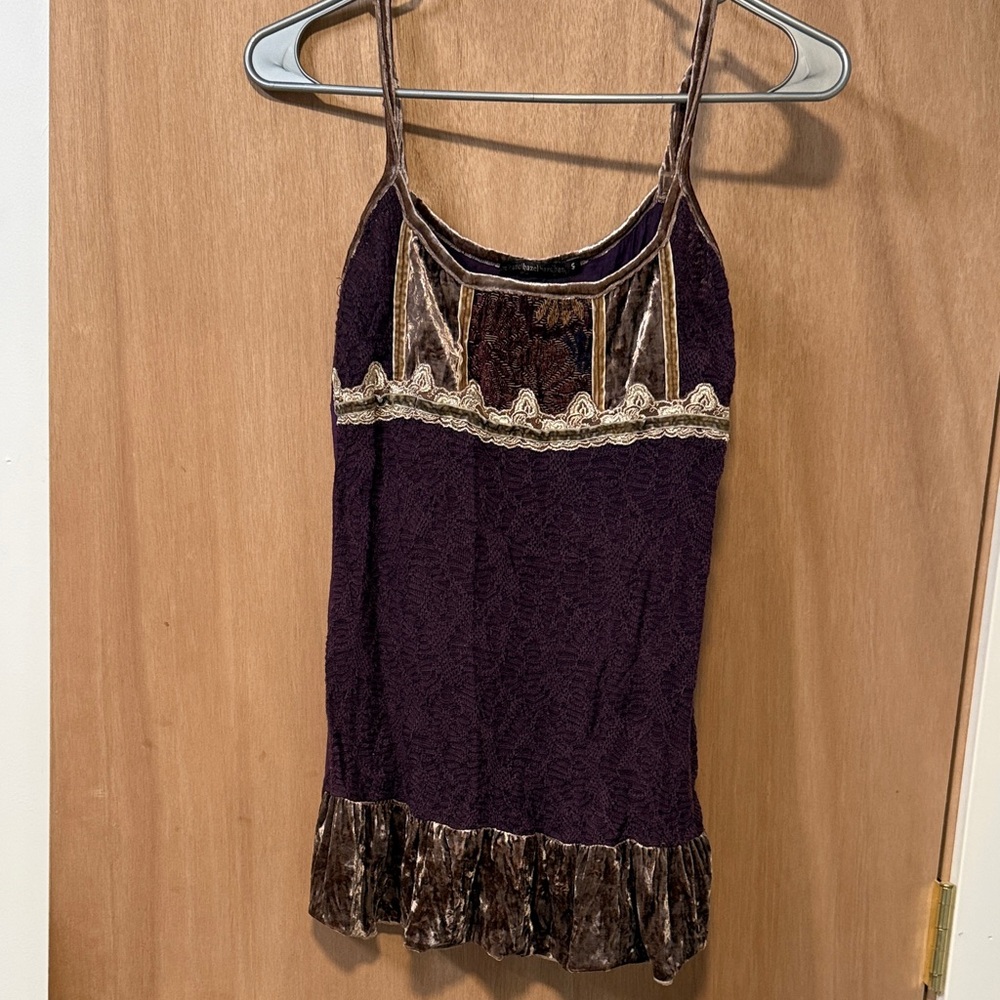 Hazel Purple Lace Camisole with Velvet Trim